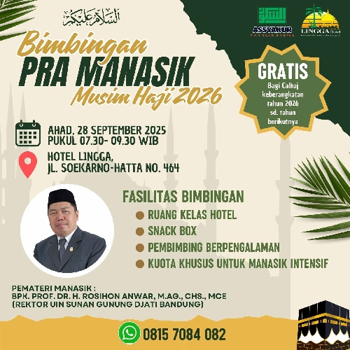 BIMBINGAN BERSIFAT GRATIS DAN UNTUK PARA CALON JAMAAH HAJI TAHUN BERARAPUN